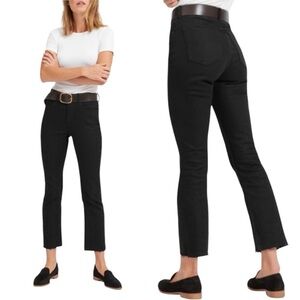 Everlane Black High Rise Kick Crop Jeans Raw Hem